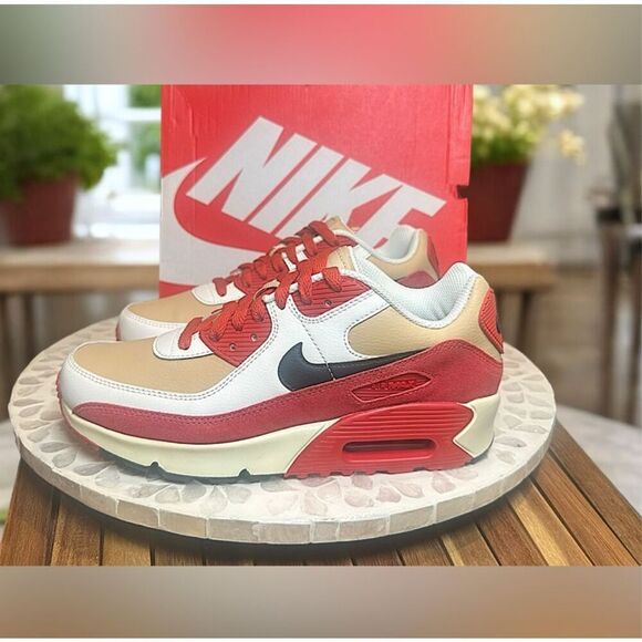 Nike Air Max 90 LTR Leather Sneakers in Limited  “Red Clay”  New In Box - Picture 3 of 13
